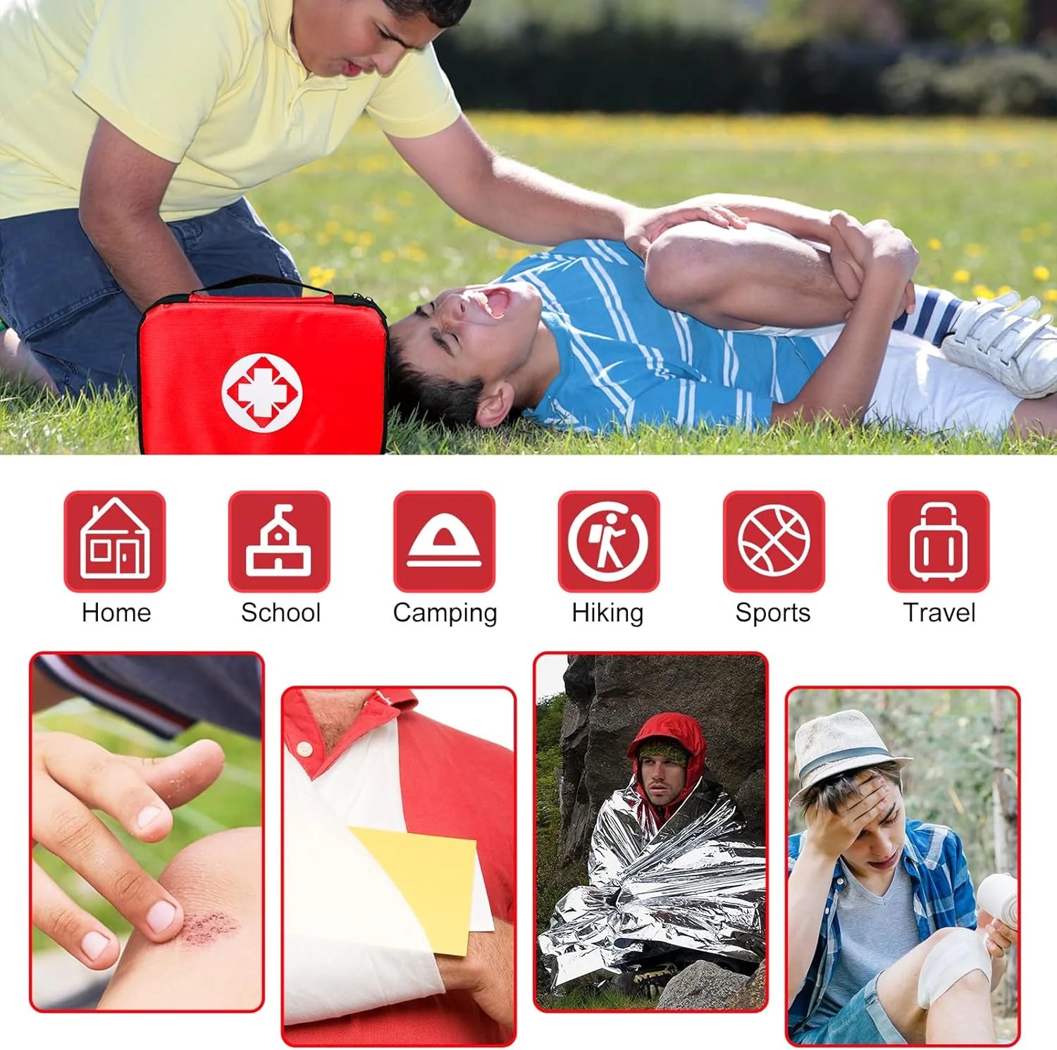 300Piece Small First Aid Kit Refill Supplies for Travel Mini Caming Emergency First Aid Kits Hiking Survival Essential Set for Outdoor Adventure, Yellow 1St Aid