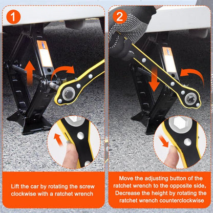 Scissor Car Jack 2 Ton (4409 lbs) Tire Changing Kit with Lug Wrench - Emergency Kit for Car, SUV, MPV