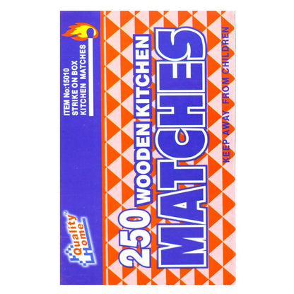 OCD BARGAIN, Wooden Kitchen Matches 250 with Strike On Box - for Candles, Kitchen, Camping, Out Door - 250 Per Pack (4)