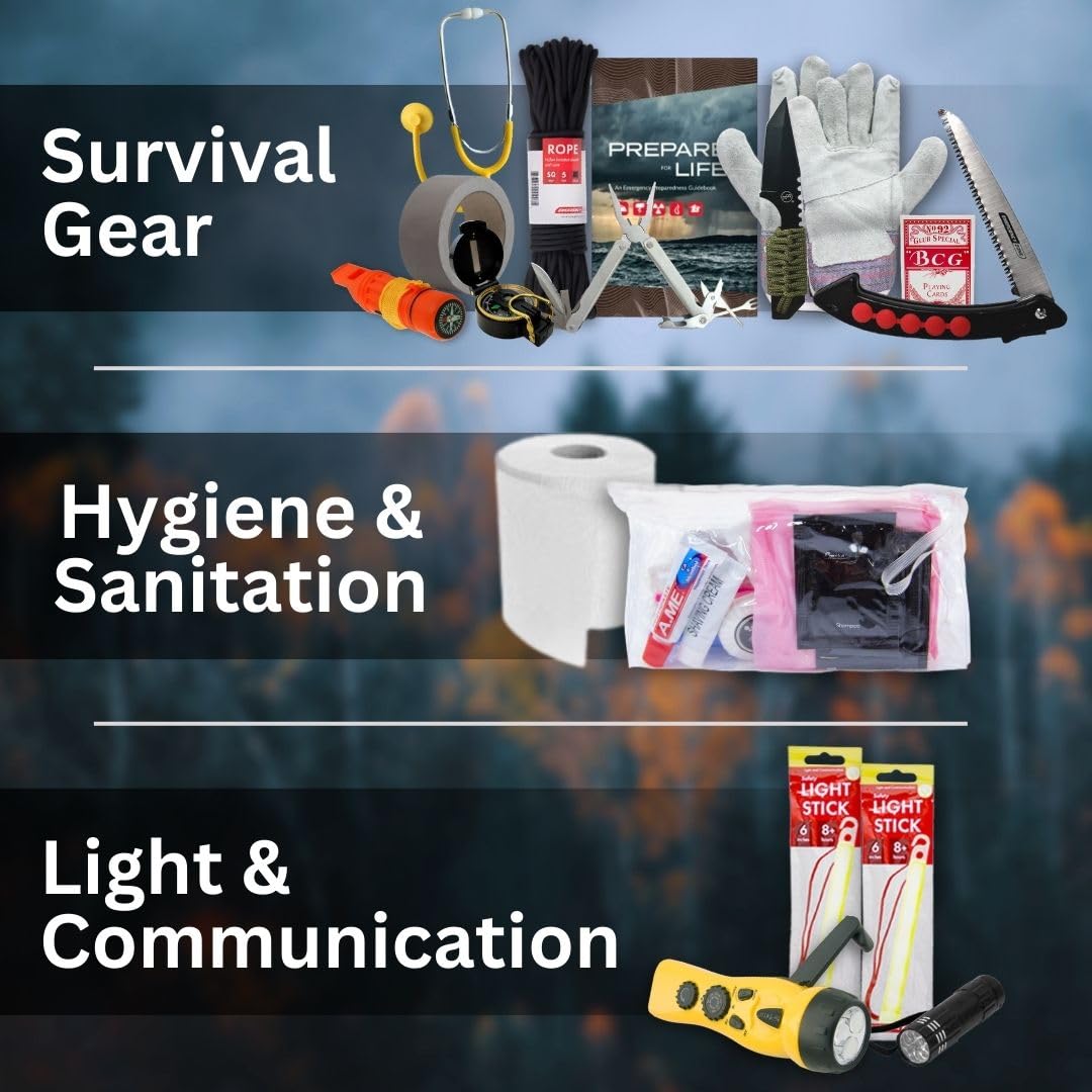 Emergency Zone Stealth Tactical 2-Person, 72-Hour Emergency Survival Kit, Waterproof & First Aid