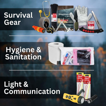 Emergency Zone Stealth Tactical 2-Person, 72-Hour Emergency Survival Kit, Waterproof & First Aid