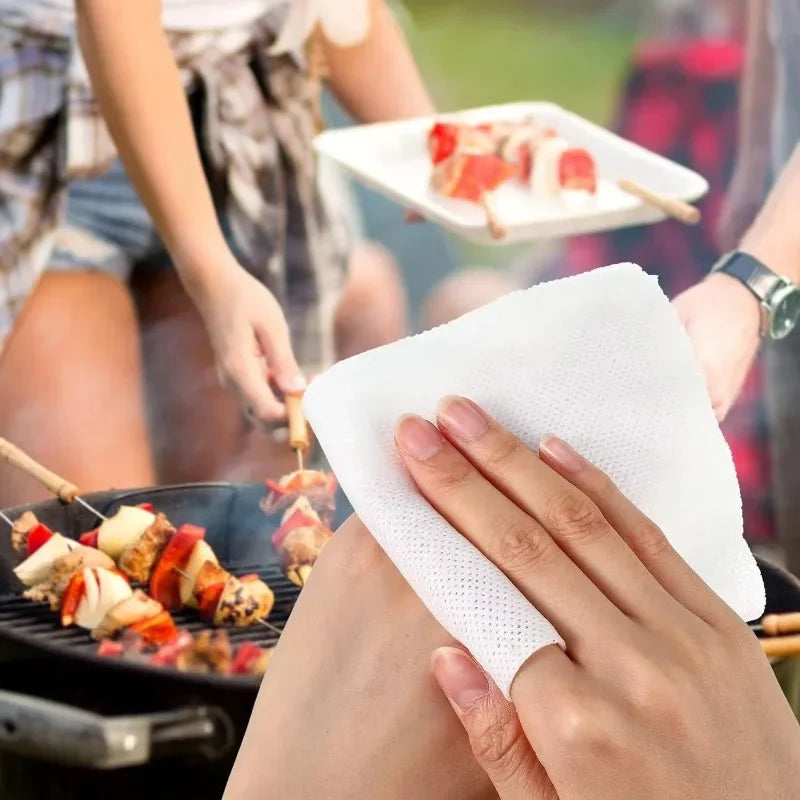 100PCS Compressed Towel Mini Portable Soft Disposable Travel Towel Absorbent Ideal for Camping BBQ Outdoor Activities Skin Care