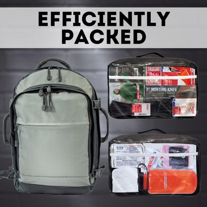 Emergency Zone Stealth Tactical 2-Person, 72-Hour Emergency Survival Kit, Waterproof & First Aid