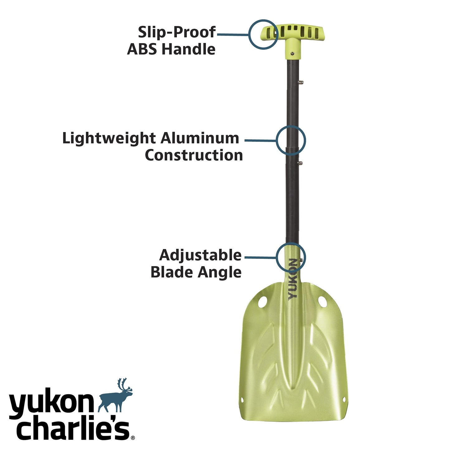 Yukon Charlie's Collapsible Snow Shovel, Lightweight Snow Shovel for Camping, Car, Emergency Kit