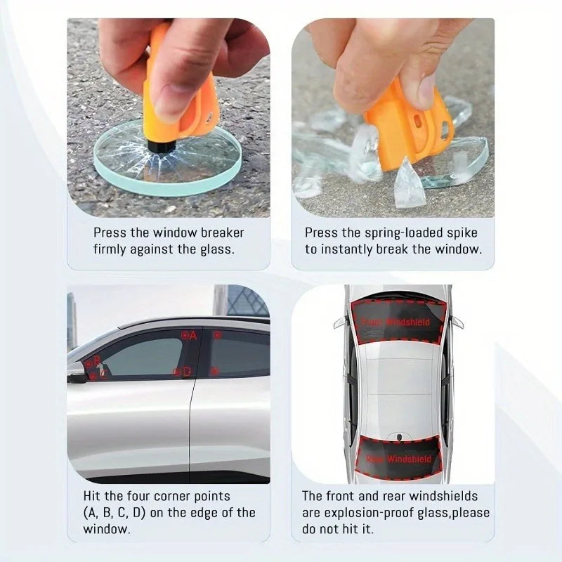 3 In1 Car Safety Hammer Car Window Breaker Tool Car Accessories