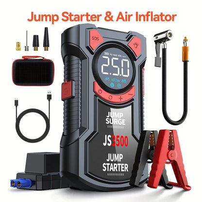 5-In-1 Jump Starter with Air Pump 5000A Peak Starter Box 150PSI Battery Pack with Digital Tire Inflator Car Battery Jump Starter