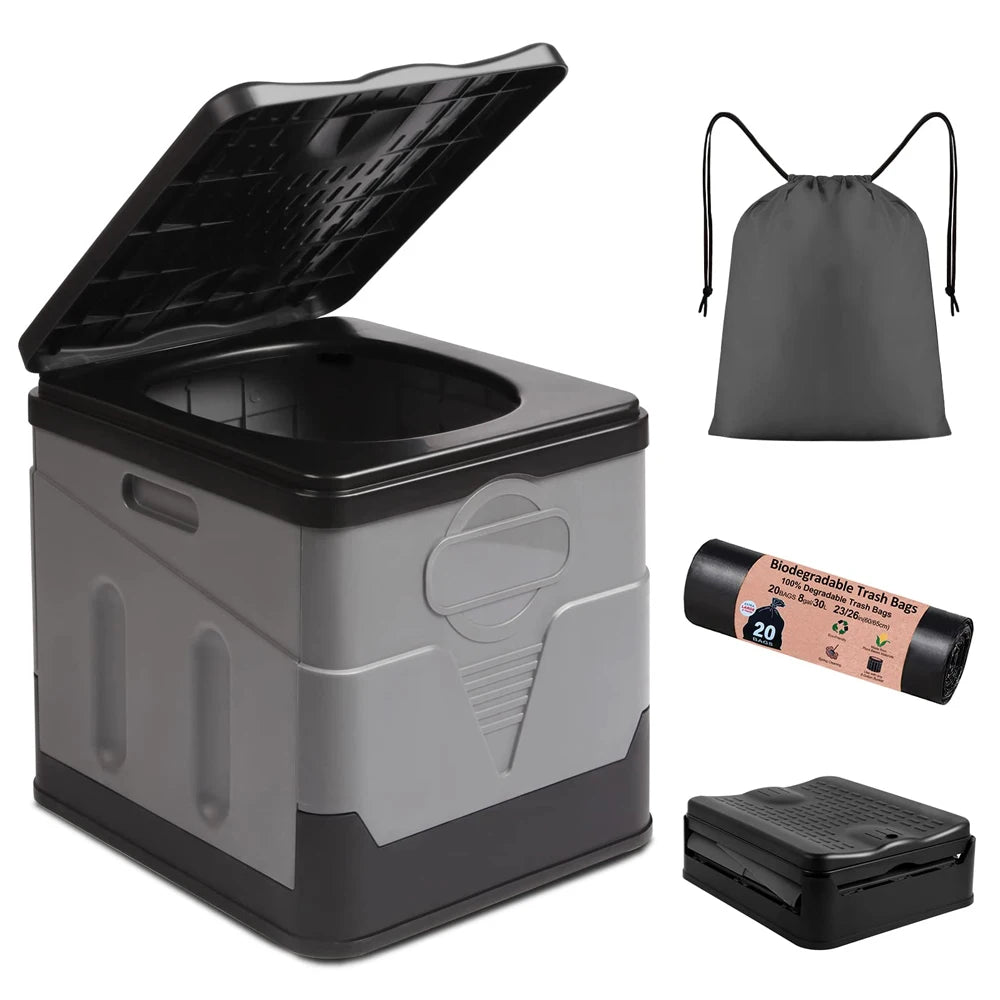 Portable Folding Toilet Collapsible Anti-Odor Storage Box Car Toilet Adult Self-Driving Travel Emergency Toilet