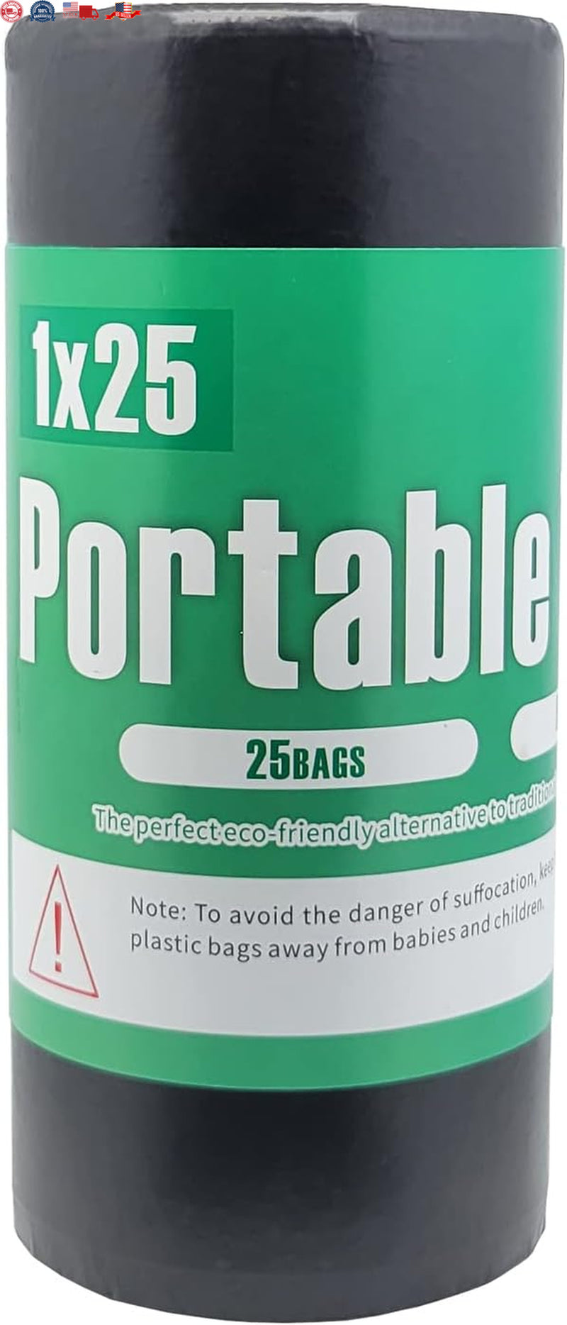 25 Portable Toilet Bags, 8 Gallon Biodegradable Camping Toilet Bags for Portable