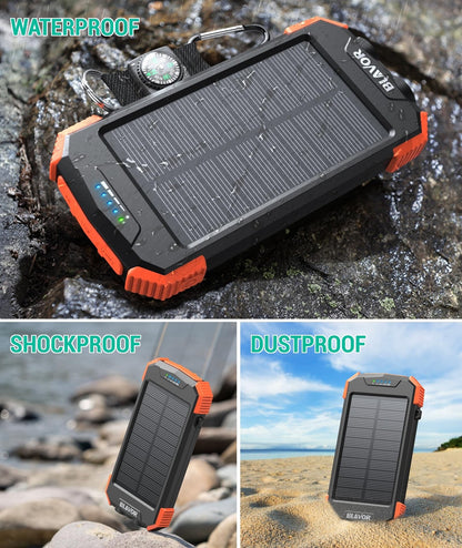 BLAVOR Solar Charger Power Bank 10,000Mah, Portable Wireless Charger, 20W Fas...