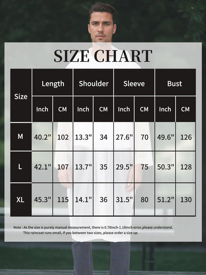 Besshopie EVA Raincoat Lightweight Rain Poncho for Adult Women Reusable 2Pack Long Clear Rain Wear,Black and White,Medium