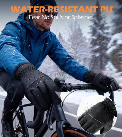 Winter Gloves Men Women Made with 3M Insulation & Plush Lining, -15°F Windproof & Water-Resistant Snow Gloves for Cold Weather, Ski Glove with Reflective Strips & Touchscreen Fingers for Running