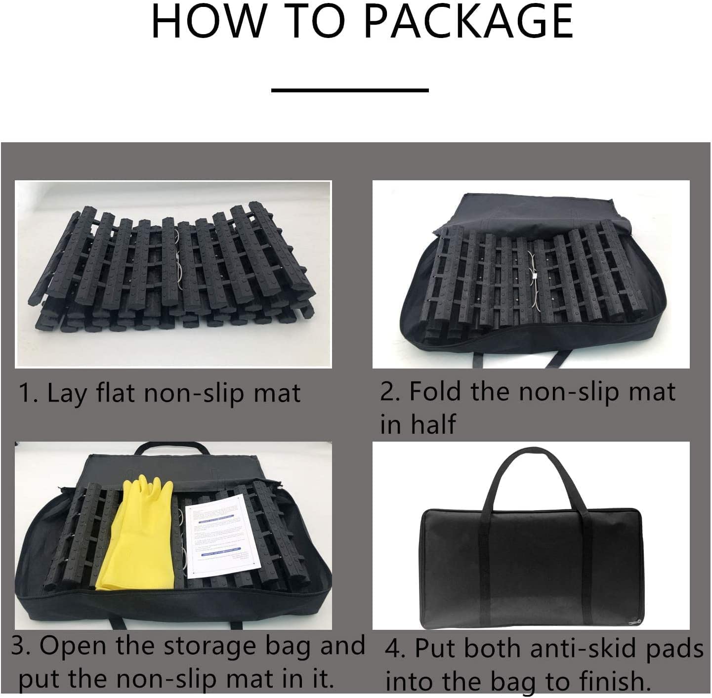 Tire Traction Mat, Portable Emergency Devices for Snow, Ice, Mud, and Sand Used to Car, Truck, Van or Fleet Vehicle (2pcs*47in)