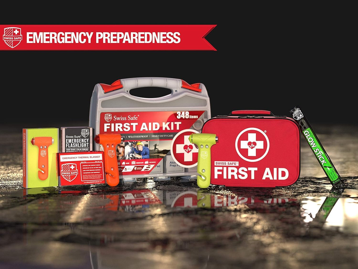 Swiss Safe Durable 5-1 Car Safety Hammer Window Breaker Breaker Tool w/Seatbelt Cutter - Emergency Escape Glass Hammer - Truck, Car Safety Essentials & Accessories - Orange, 2 Pack