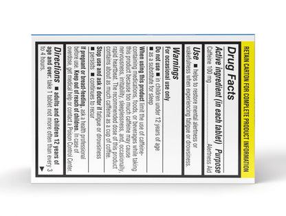 (2 Pack)  Regular Strength Caffeine, Restore Mental Alertness, 100Mg, 120 Ct