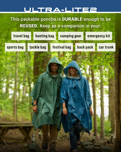 FROGG TOGGS Ultra-Lite2 Reusable Waterproof Breathable Poncho