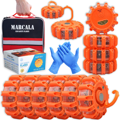 MARCALA Roadside Emergency Car Kit with Flares - 12-Pack