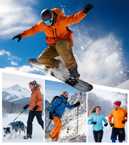 Winter Gloves Men Women Made with 3M Insulation & Plush Lining, -15°F Windproof & Water-Resistant Snow Gloves for Cold Weather, Ski Glove with Reflective Strips & Touchscreen Fingers for Running
