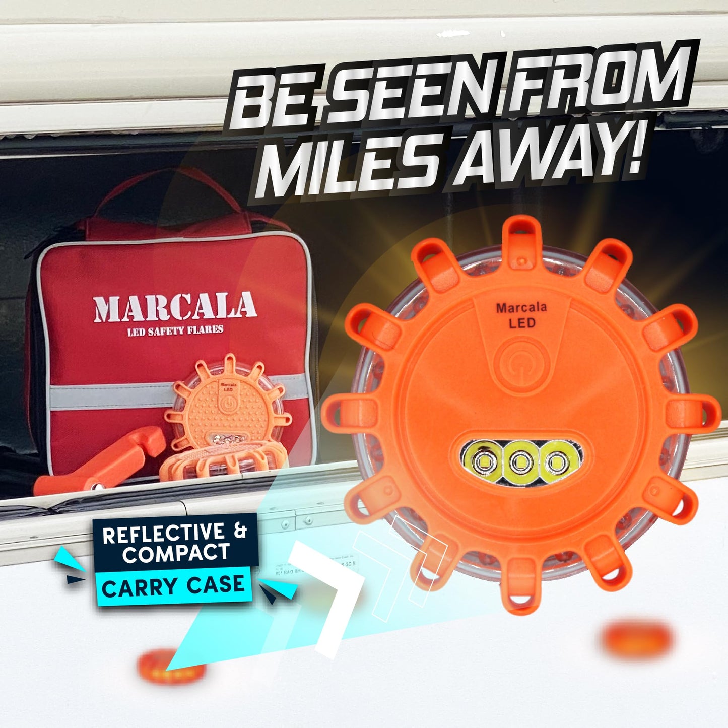 MARCALA Roadside Emergency Car Kit with Flares - 12-Pack