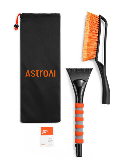 AstroAI 27" Snow Brush and Ice Scrapers for Car Windshield, Detachable Snow Scrapers