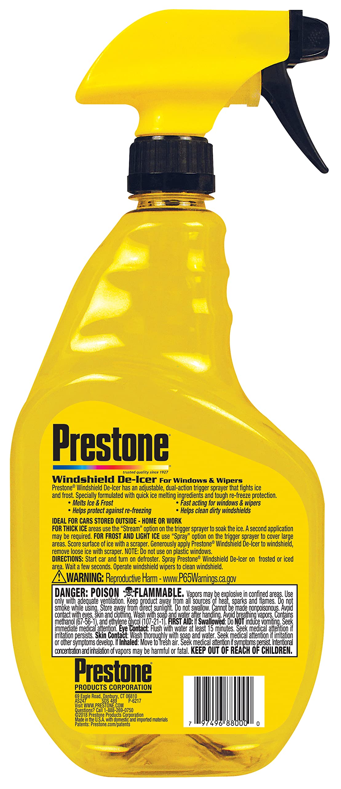 Prestone AS247 Trigger Spray Windshield De-Icer, 32 oz.
