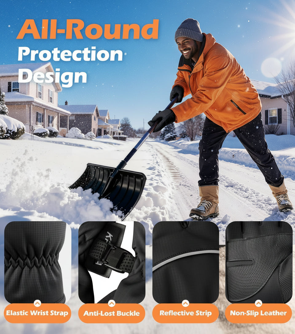 Winter Gloves Men Women Made with 3M Insulation & Plush Lining, -15°F Windproof & Water-Resistant Snow Gloves for Cold Weather, Ski Glove with Reflective Strips & Touchscreen Fingers for Running