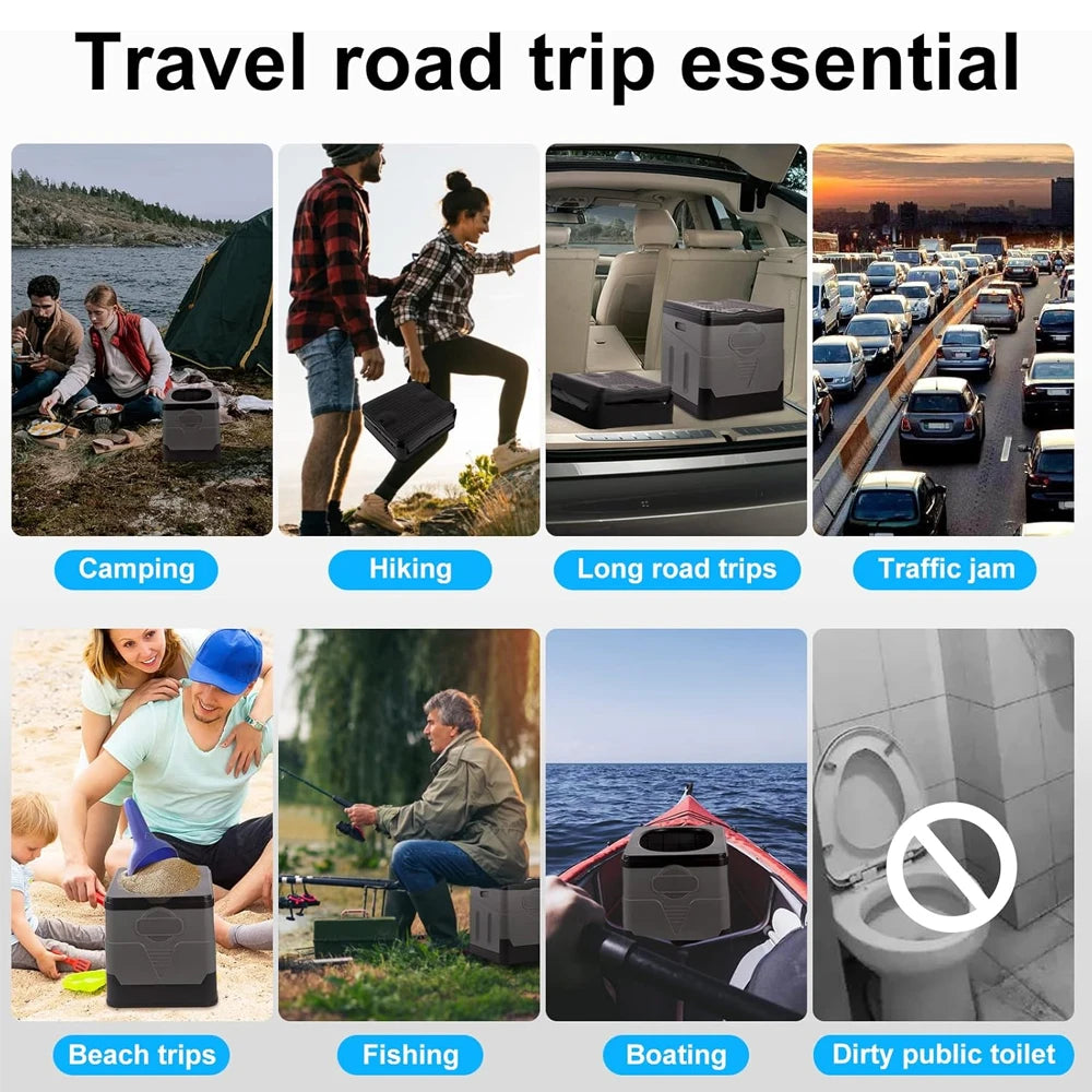 Portable Folding Toilet Collapsible Anti-Odor Storage Box Car Toilet Adult Self-Driving Travel Emergency Toilet