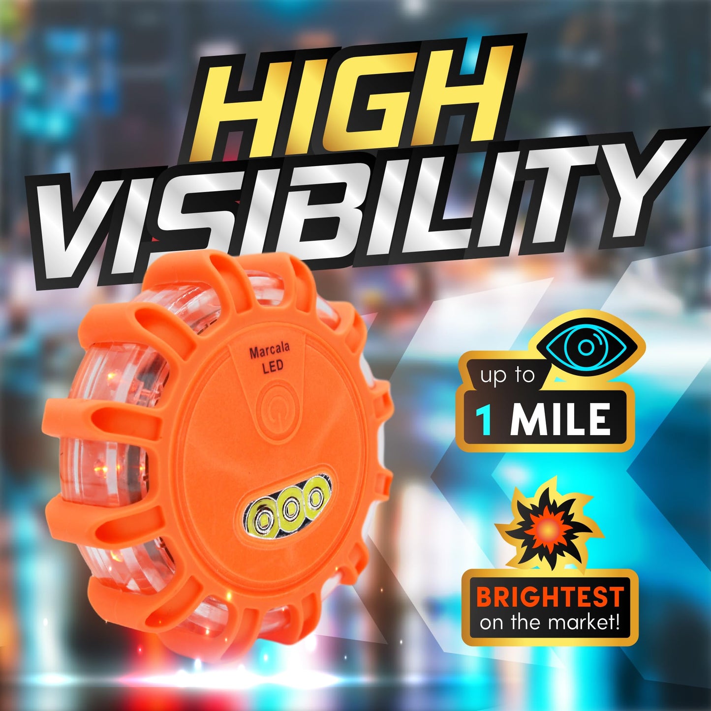 MARCALA Roadside Emergency Car Kit with Flares - 12-Pack