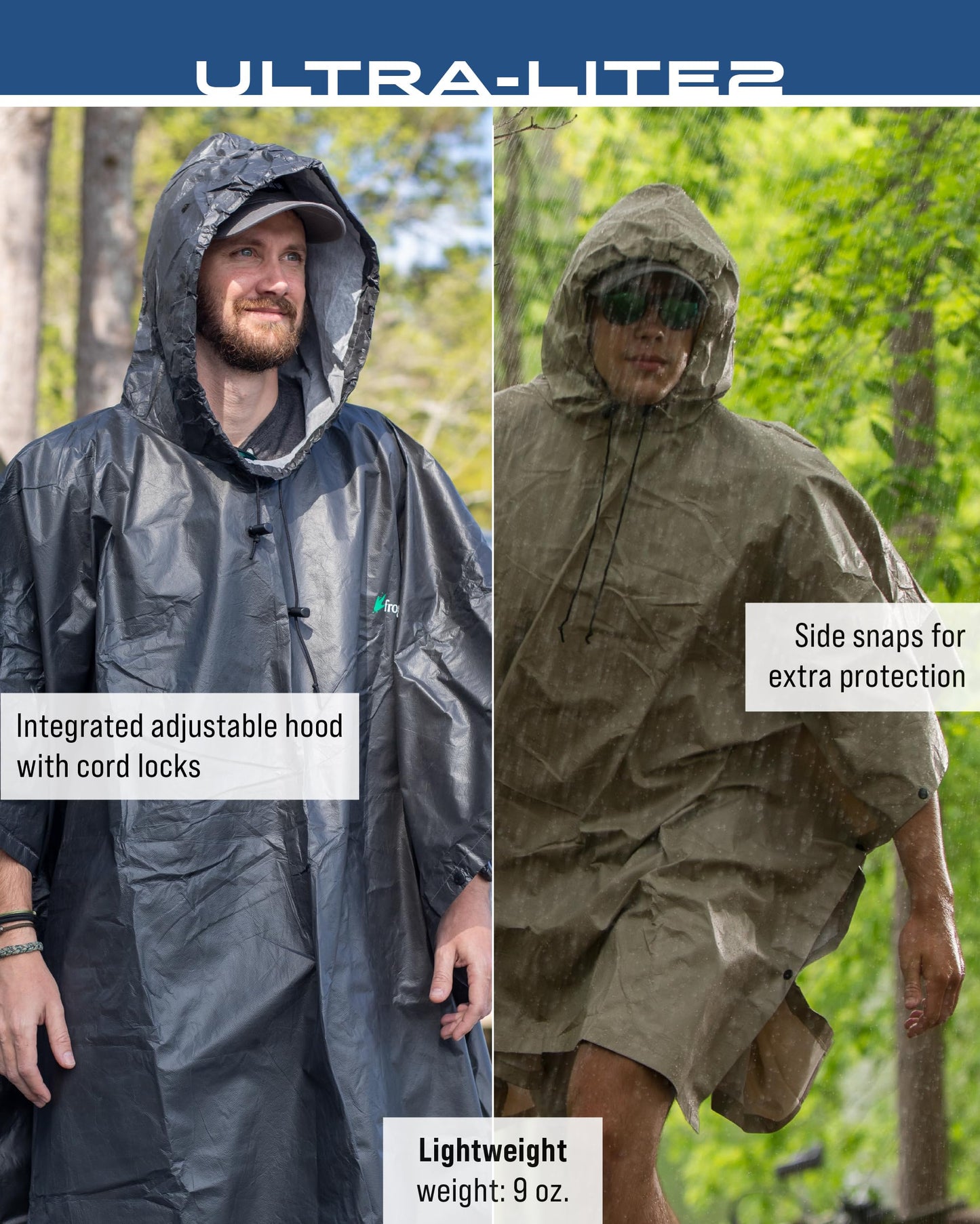 FROGG TOGGS Ultra-Lite2 Reusable Waterproof Breathable Poncho