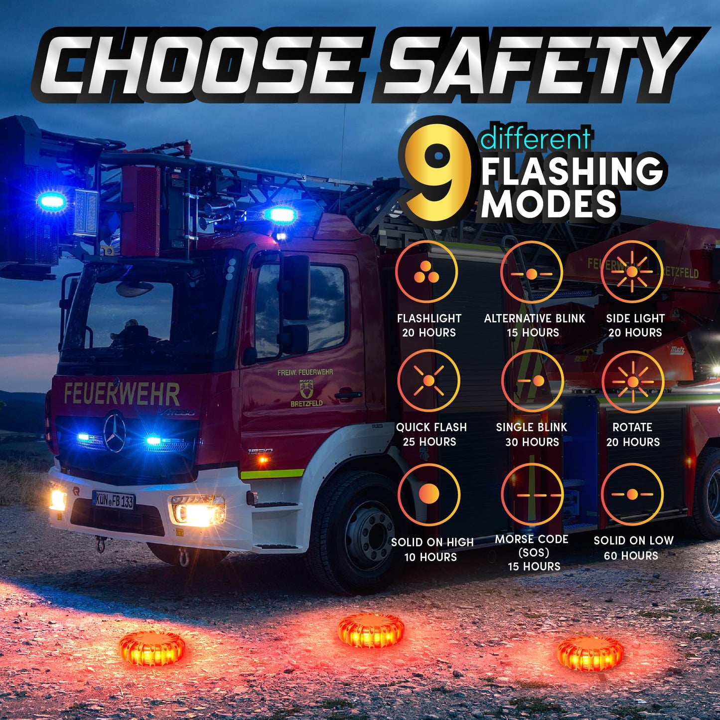 MARCALA Roadside Emergency Car Kit with Flares - 12-Pack