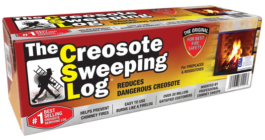- Creosote Sweeping Log for Fireplaces and Woodstoves, Chimney Maintenance Firelog