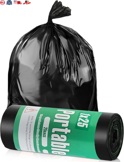 25 Portable Toilet Bags, 8 Gallon Biodegradable Camping Toilet Bags for Portable