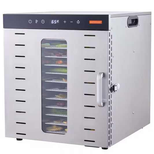 Food Dehydrator Machine, 10-Stainless Steel Trays,1000W Food Dryer with Digital Adjustable Timer & Temperature in Silver