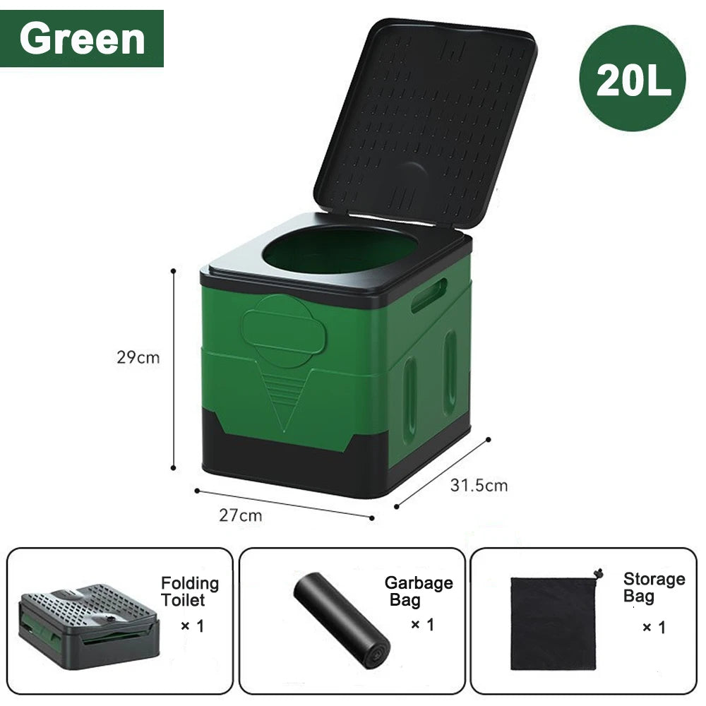 Portable Folding Toilet Collapsible Anti-Odor Storage Box Car Toilet Adult Self-Driving Travel Emergency Toilet