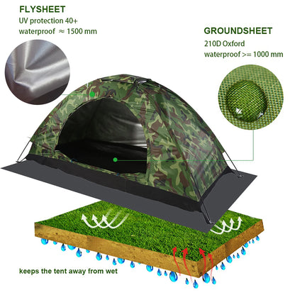Camouflage Tent One Person Tent Outdoor Tent Tent Outdoor Camouflage UV Waterproof One Person Tent for Camping Hiking
