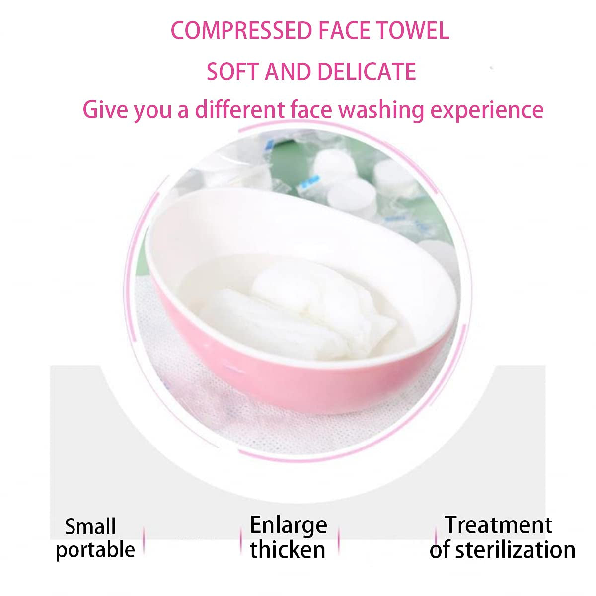 Compressed Cotton Coin Tissue Towel, 100 PCS (8In8In) - Ideal for Camping, Sports