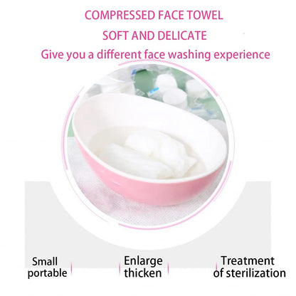Compressed Cotton Coin Tissue Towel, 100 PCS (8In8In) - Ideal for Camping, Sports