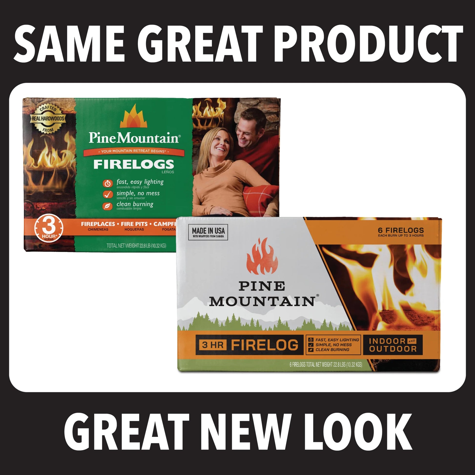 Traditional 3-Hour Firelogs, 6 Pack