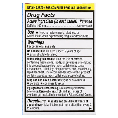(2 Pack)  Regular Strength Caffeine, Restore Mental Alertness, 100Mg, 120 Ct