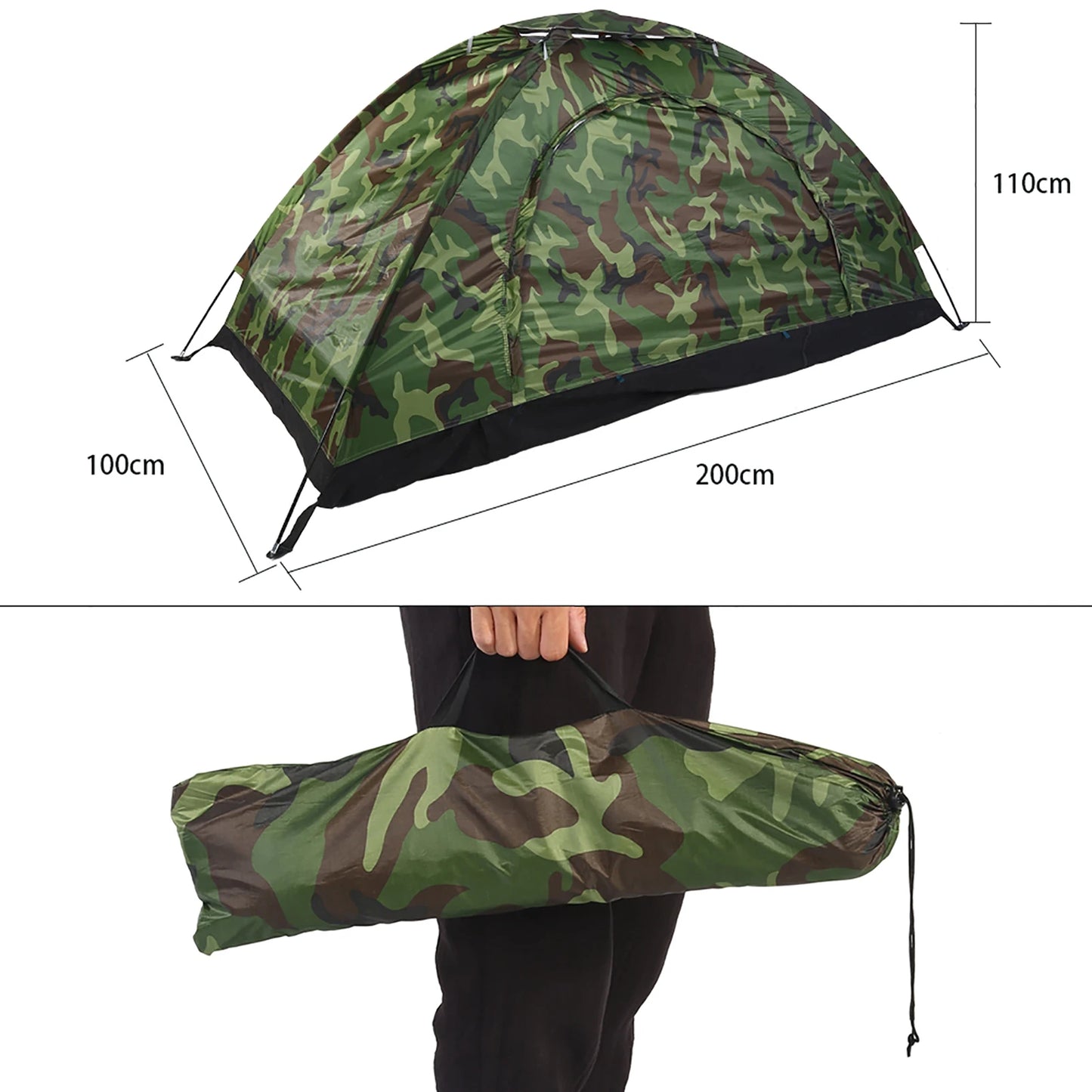 Camouflage Tent One Person Tent Outdoor Tent Tent Outdoor Camouflage UV Waterproof One Person Tent for Camping Hiking