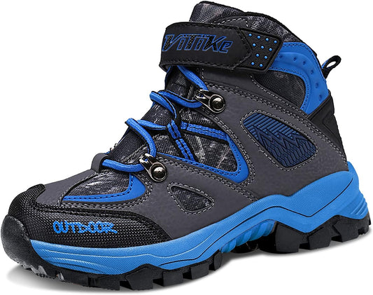Boy Snow Boots Slip Resistant Girl Snow Shoe Anti-Skid Waterproof Outdoor Winter Shoes for Big/Little Kids Size 8.5 Toddler Iceberg/Blue