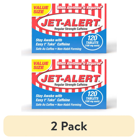(2 Pack)  Regular Strength Caffeine, Restore Mental Alertness, 100Mg, 120 Ct
