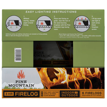Traditional 3-Hour Firelogs, 6 Pack