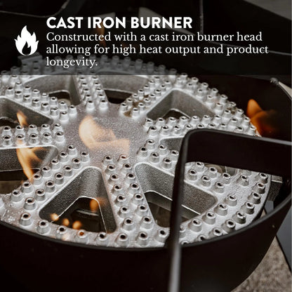 Propane Single Gas Burner 200,000BTU Heavy Duty - 0-20 PSI Adjustable Regulator and Hose Camp
