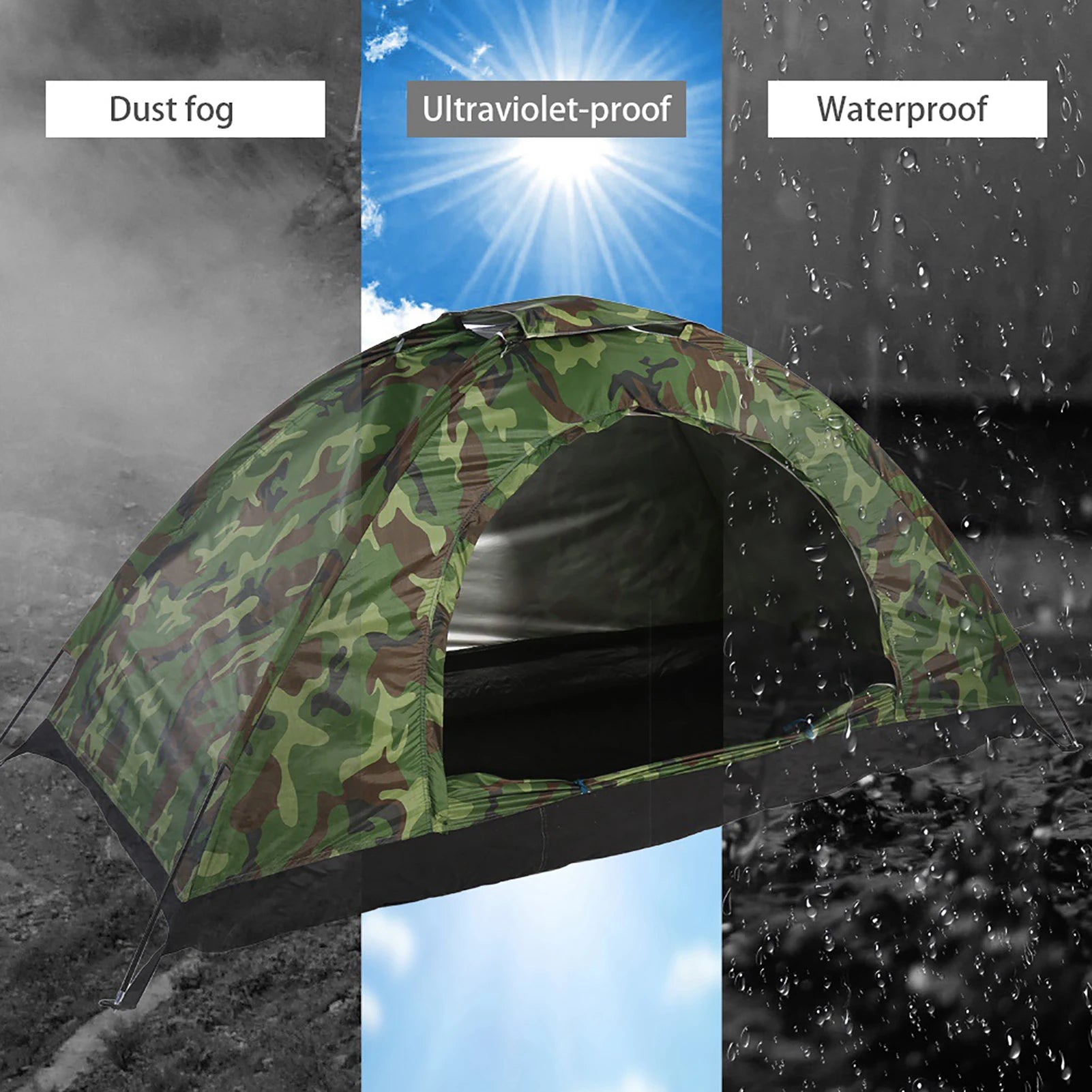 Camouflage Tent One Person Tent Outdoor Tent Tent Outdoor Camouflage UV Waterproof One Person Tent for Camping Hiking