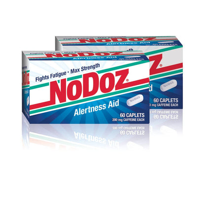 Nodoz 200Mg Maximum Strength Caffeine Alertness Aid, 60 Caplet Twin Pack 120