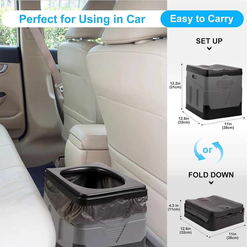Portable Folding Toilet Collapsible Anti-Odor Storage Box Car Toilet Adult Self-Driving Travel Emergency Toilet
