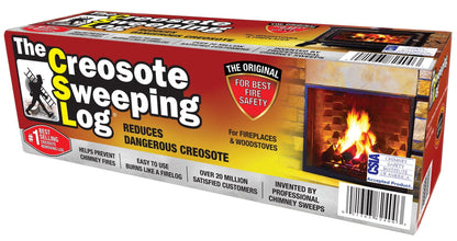 - Creosote Sweeping Log for Fireplaces and Woodstoves, Chimney Maintenance Firelog