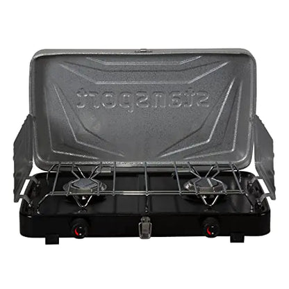 Stansport 2-Burner Regulated Propane Stove - Silver (203-93)